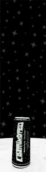Original tall CosmixBrew moon banner with smoke and an Exclusive to the Milky-way ending